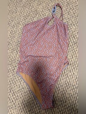 Hermes One-Shoulder Patterned Swimsuit Size 36 Swim